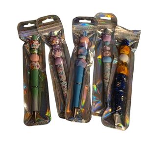 Set of 5 Decorative Beaded Pens - Floral & Colorful SPRING BUNDLE